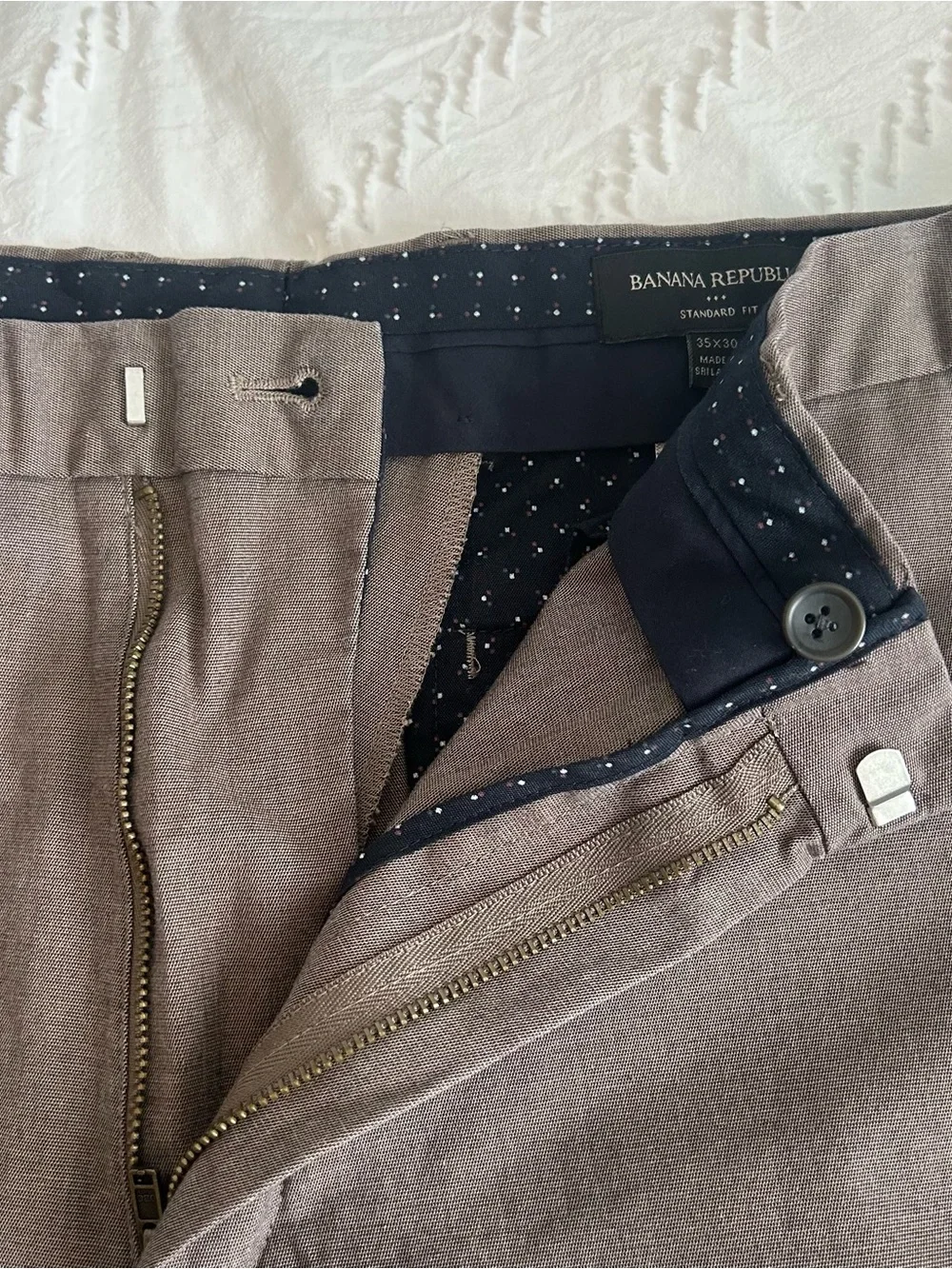 Banana Republic Men’s Tailored Dress Pants Size 35/30 (Actual 36/28) Taupe Brown